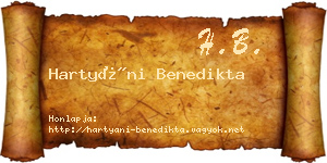 Hartyáni Benedikta névjegykártya